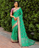Gorgeous Zari Patola Perrot Color  Silk Sarees